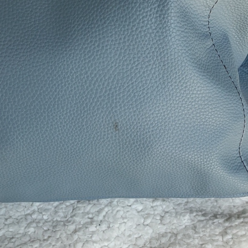 St. John's Bay Blue and Brown Leather Tote - Picture 5 of 9